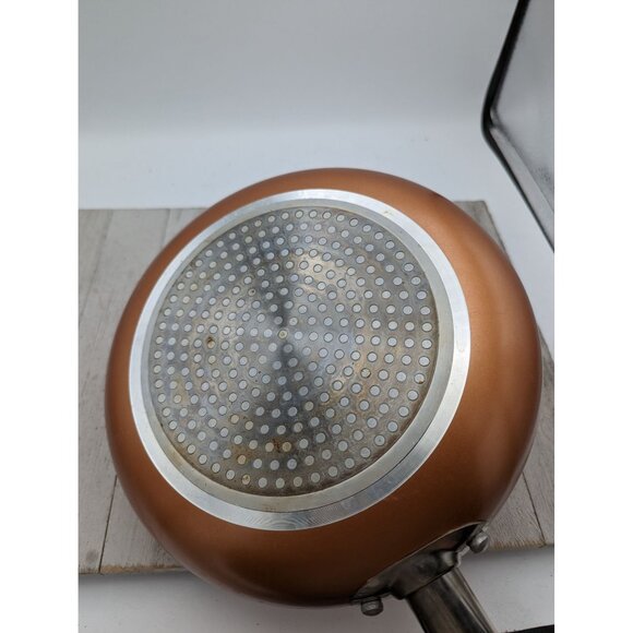 Copper Nonstick Ceramic Coating Fry Pan Skillet 9 1/2" Stainless Steel Todd Engl - Picture 6 of 7